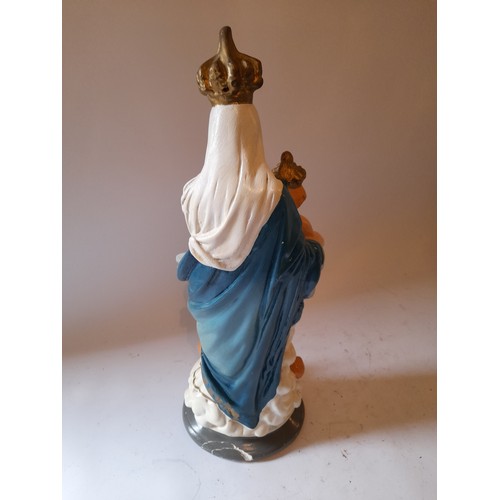 295 - Vintage plaster figure of Madonna and Child 48cm high