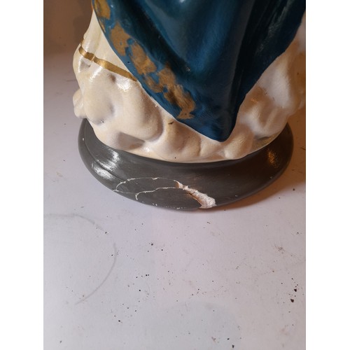 295 - Vintage plaster figure of Madonna and Child 48cm high