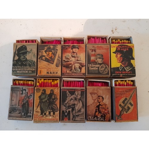 301 - 10 x German  ww2 Themed Matchboxes