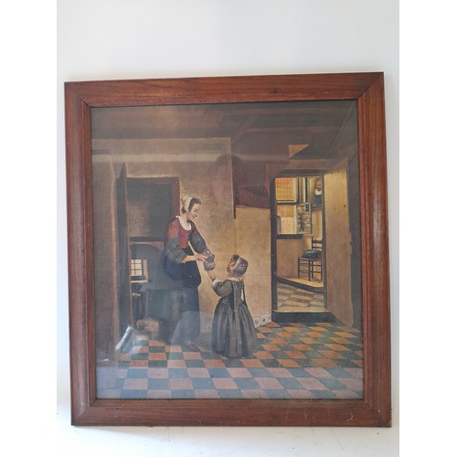 316 - Framed and Glazed vintage print of woman and child 54cm x 60cm