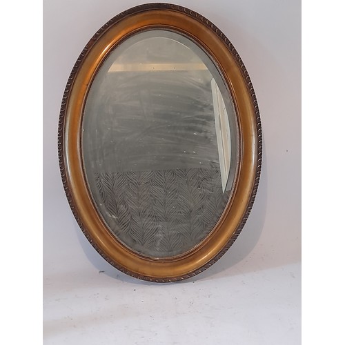 322 - Vintage Oval Mirror, 60cm x 44cm