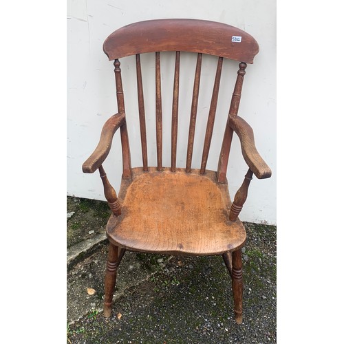 532 - Antique Farmhouse Captains Chair.