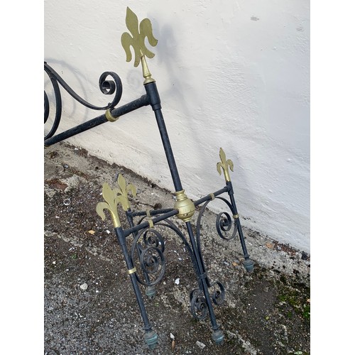 537a - Six Metal And Gilt Decorated Outside Three Branch  Lights (6)