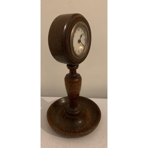 138 - Edwardian Clock On Oak Stand
24 cms h