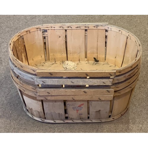 363 - Four Vintage Wood Muscle Crates / Baskets. 52 x 19 cms (4)