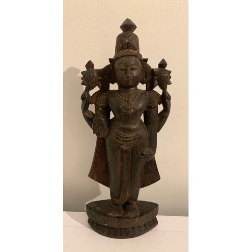 140 - Vintage Carved Wooden Statue Of Hindu God Vishnu
24 cms h