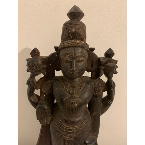 140 - Vintage Carved Wooden Statue Of Hindu God Vishnu
24 cms h