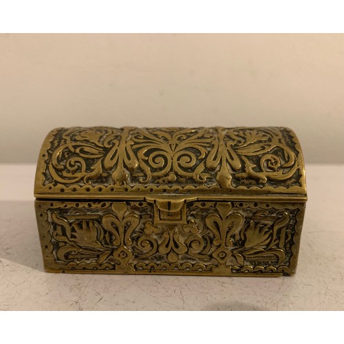 148 - Vintage Brass Jewellery Casket 
7.5 x 5 x 4 cms h