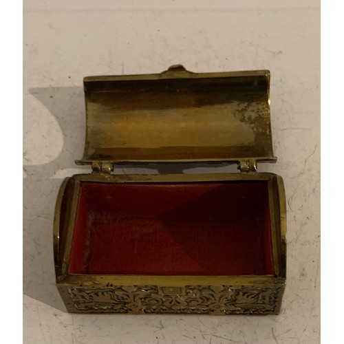 148 - Vintage Brass Jewellery Casket 
7.5 x 5 x 4 cms h