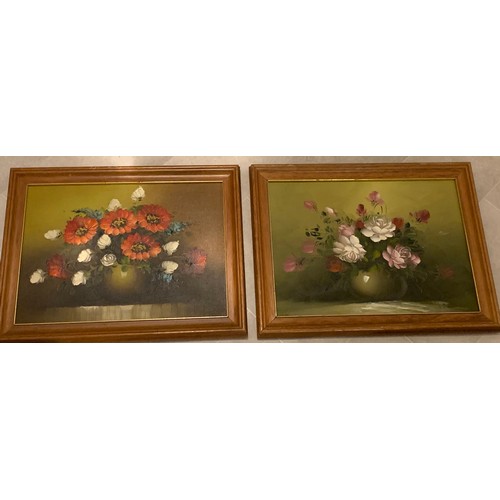 237 - Pair Of Framed Vintage Floral Oil Paintings On Canvas
46 x 36 cms