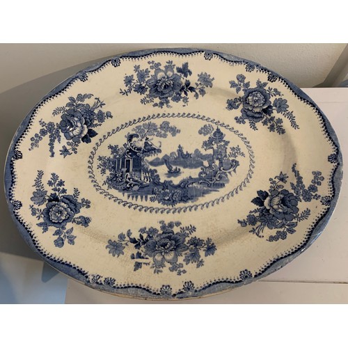 201 - Large Antique Blue And White Méat Serving Plate
41 x 33 cms