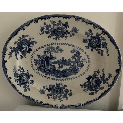 201 - Large Antique Blue And White Méat Serving Plate
41 x 33 cms