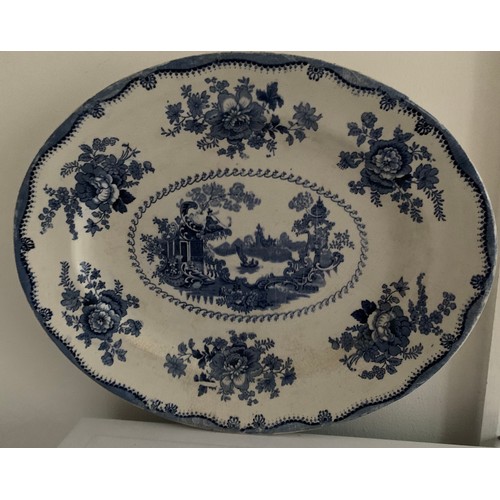 201 - Large Antique Blue And White Méat Serving Plate
41 x 33 cms