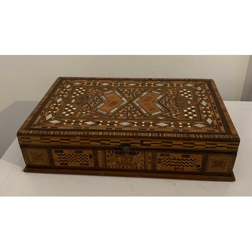 204 - Vintage Middle Eastern Micro Mosaic Wooden Trinket Box
24 x 15 x 6 cms h