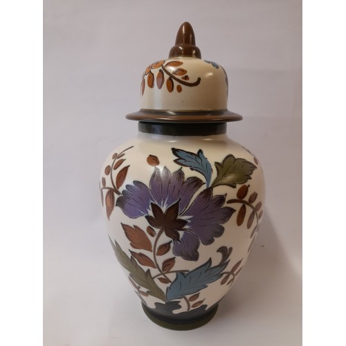 392 - Royal Holland 'Veronique' lidded vase 34cm high