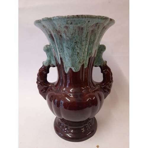 403 - Large 2 handled vase 36cm high