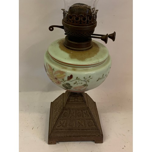 406 - Antique Oil Lamp 55 cms High.