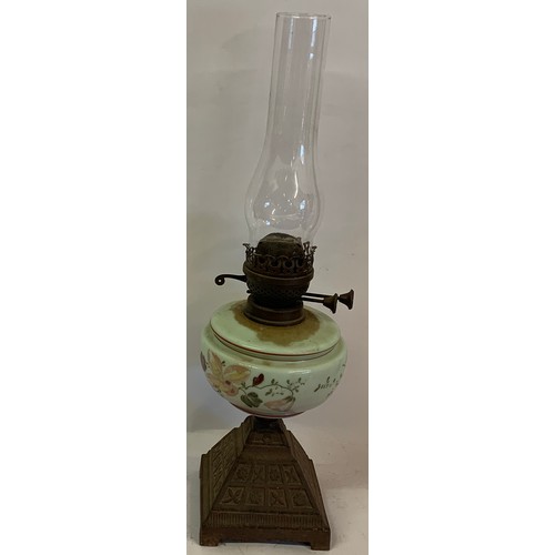 406 - Antique Oil Lamp 55 cms High.