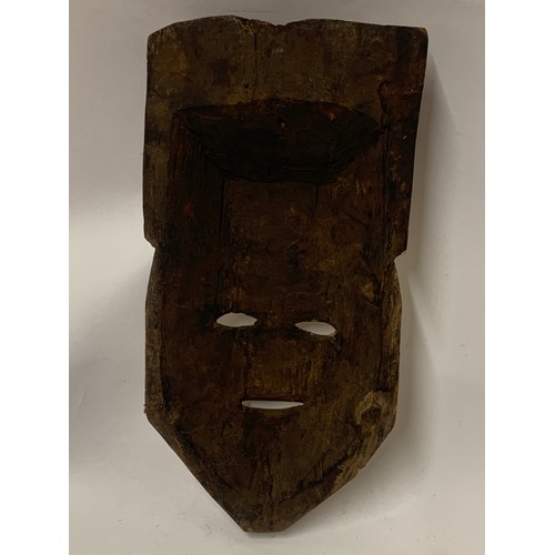 412 - Hand Carved Tribal Art Face Mask. 33 cms