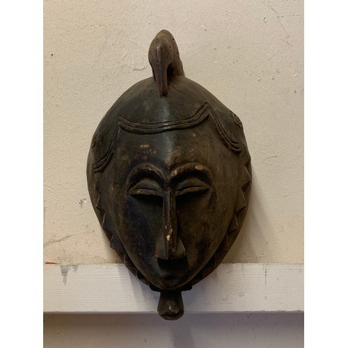 51 - Tribal Art Hand Carved Face Mask 35cm long