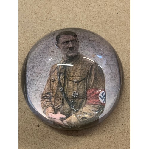 176 - Adolf Hitler paperweight 7.5cm dia