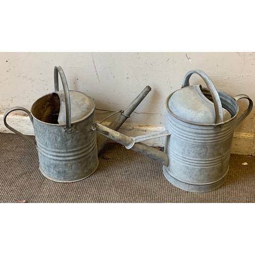 183 - 2 x Vintage Galvanised watering cans