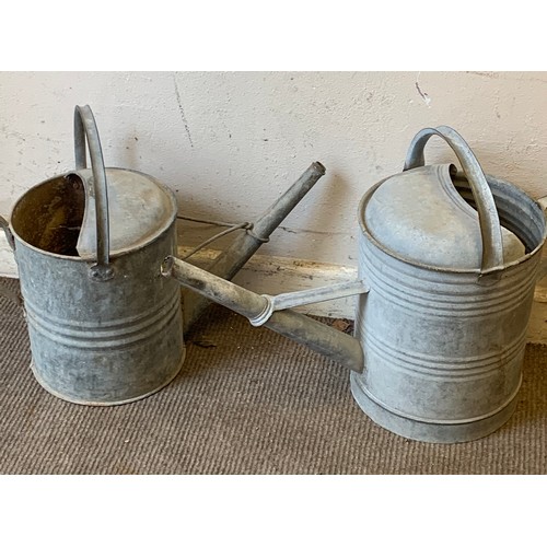 183 - 2 x Vintage Galvanised watering cans