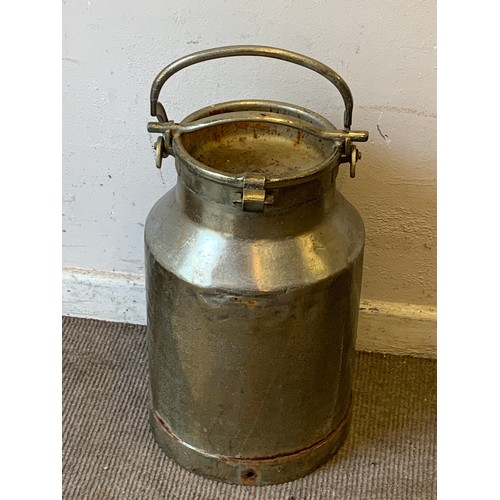 184 - Vintage metal milk churn with lid