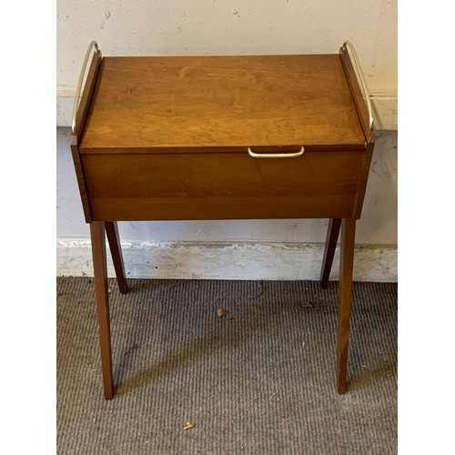 379 - Vintage European wooden sewing box 45cm x 32cm x 62cm