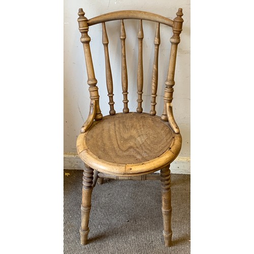 383 - Vintage European Turned back side chair