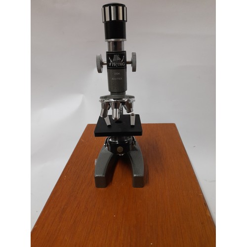 430 - Boxed microscope, box size 30cm x 20cm x13cm