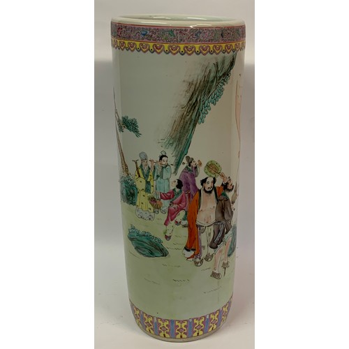 160 - Chinese Hand Painted Stick / Umbrella Stand . 6 cms High