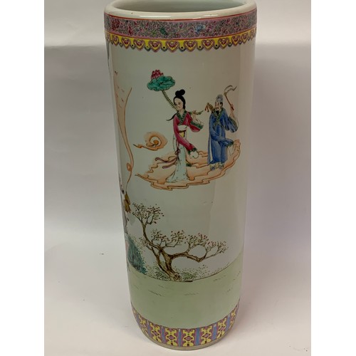 160 - Chinese Hand Painted Stick / Umbrella Stand . 6 cms High