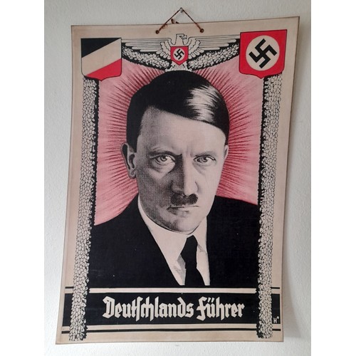 209 - German Card Advertising Poster With Adolf Hitler .  42 x 30 cms