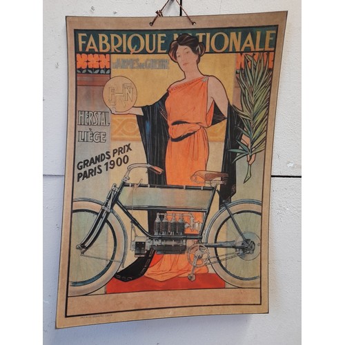 213 - Card Advertising Poster For Fabrique Nationale .  42 x 30 cms