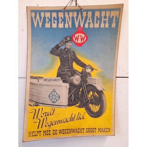 214 - Card Advertising Poster For WW Motorbike .  42 x 30 cms