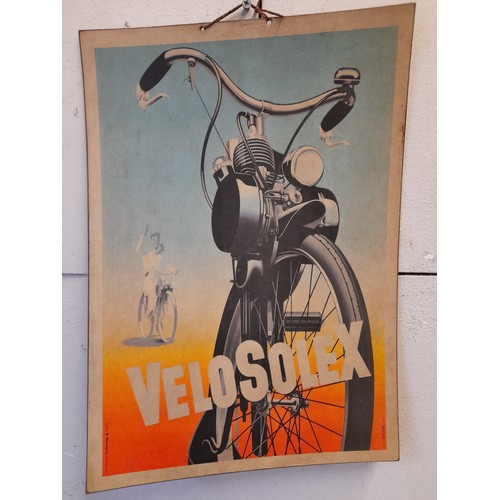 215 - Card Advertising Poster For The Veosolex Motorcycles .  42 x 30 cms