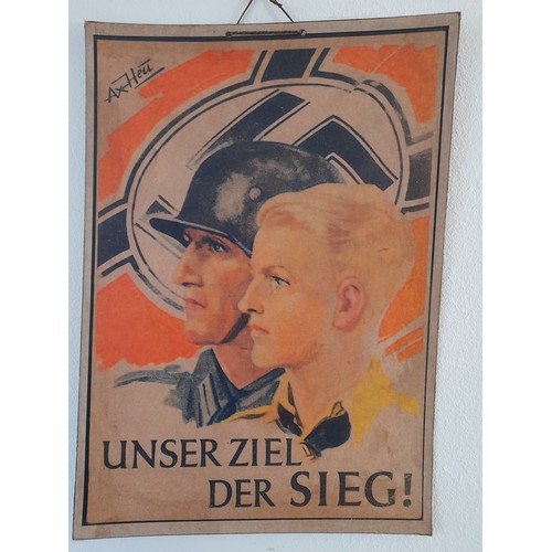 225 - German Military  Card poster, 42cm x 29.5cm