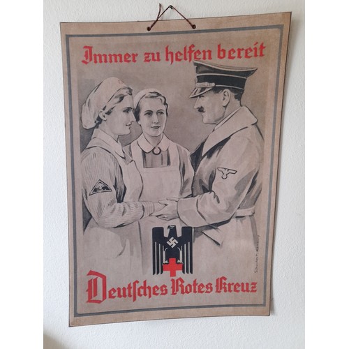 101 - Propaganda Card Poster 42cm x 29.5cm 'Hitler and Nurses'