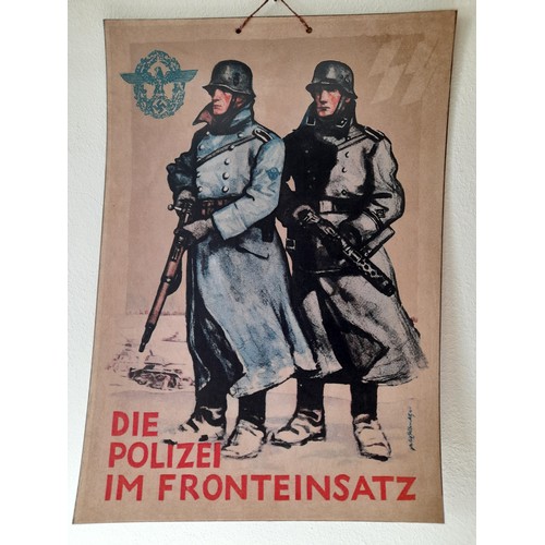 103 - Military Card Advertising Poster For The German Military Police .  42 x 30 cms