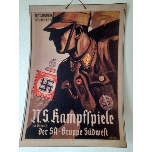 113 - Card Advertising Poster For The German Military .  42 x 30 cms