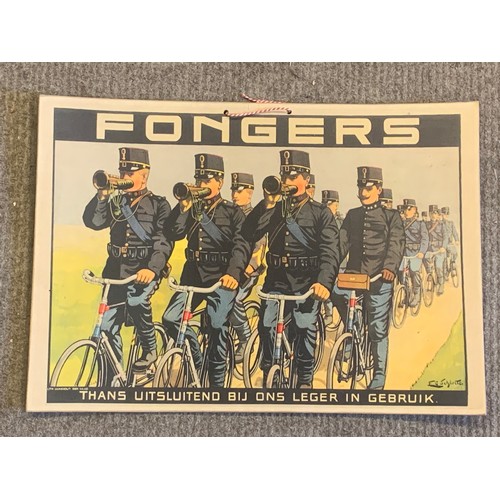 117 - Card Advertising Poster For The FONGERS Bicycle  42 x 30 cms