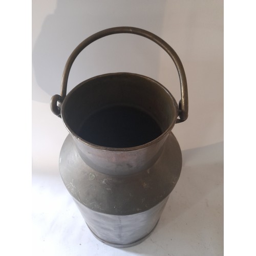 1 - Continental Coppered Milk Churn With Swing Handle . 44cm high