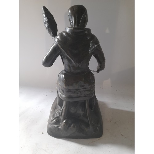 3 - Bronzed Figure of an old Lady 30cm high