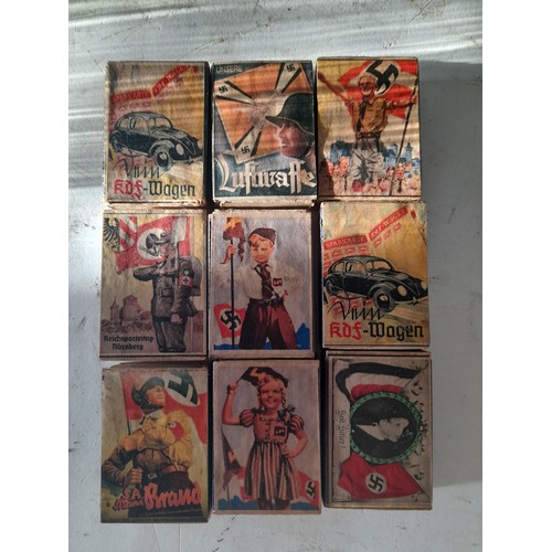 28 - 9 x German Military Themed Matchboxes containing matches