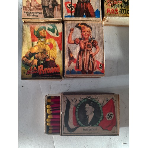 28 - 9 x German Military Themed Matchboxes containing matches