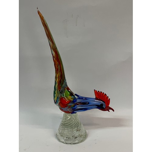 165 - Large Murano Glass Pheasant Standing 43.5 cms High