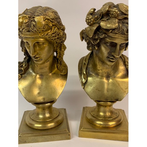 168 - A Pair Classical Busts In Bronze Standing 16.5 cms (2)