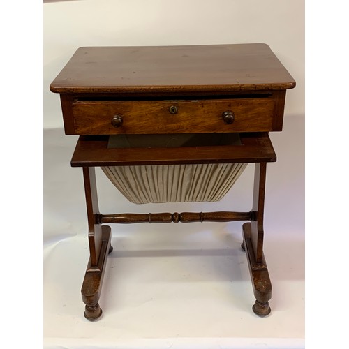 13 - Antique Mahogany Sewing / Work Table 58 x 43 x 75 cms