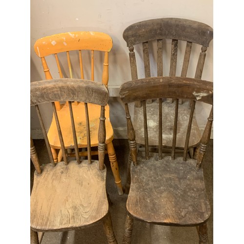 18 - Four Antique Farmhouse Chairs. (4)